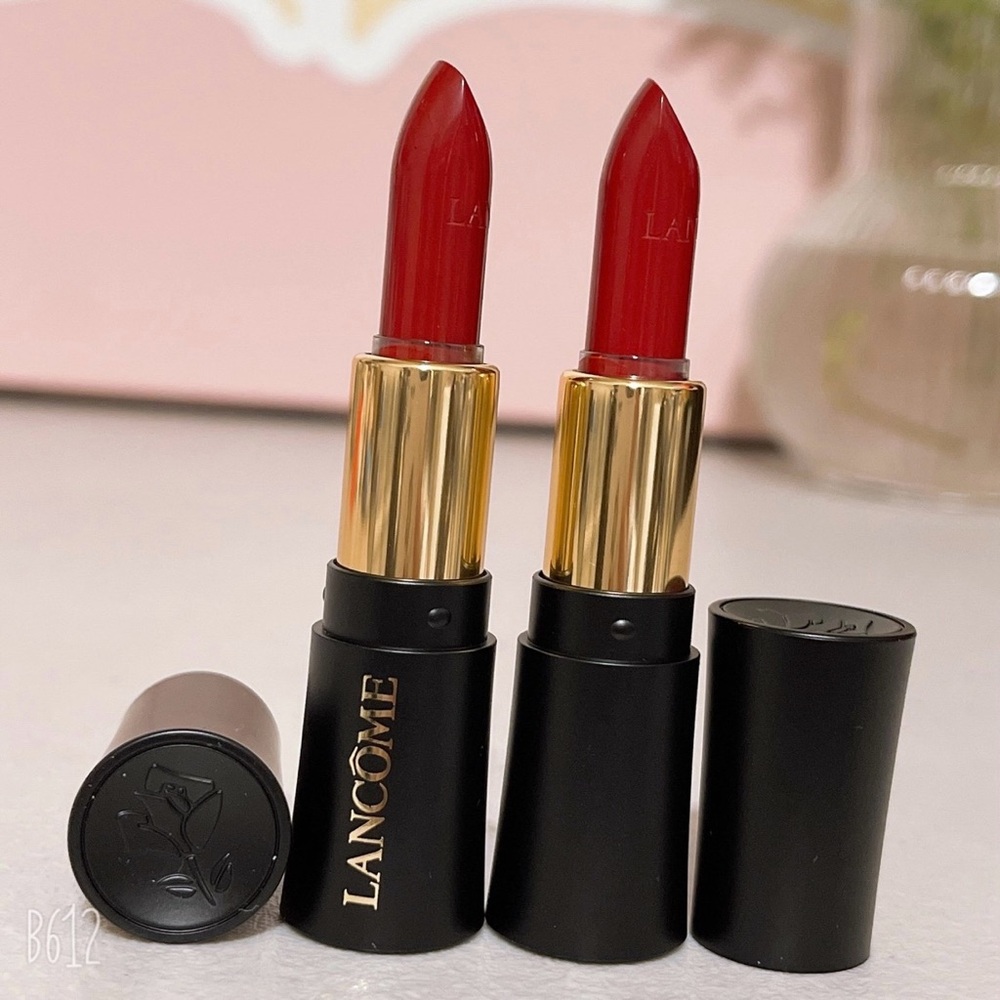 2x Lancome L'Absolu Rouge Lipstick  -  196 French Touch  Mini Travel Size New